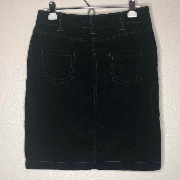 Free People Black Corduroy Pencil Skirt Size 6 - Picture 3 of 8